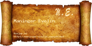 Maninger Evelin névjegykártya